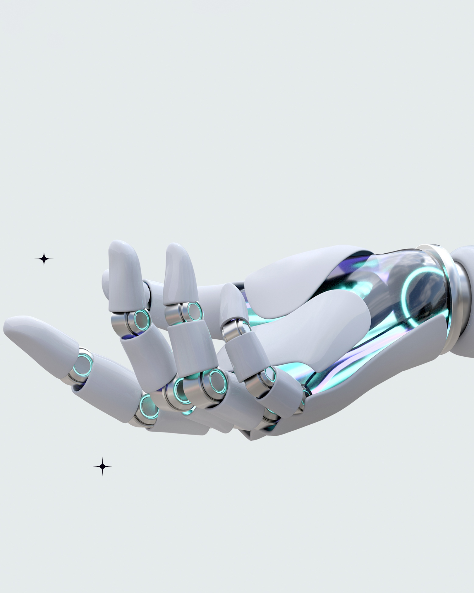 Robotic hand representing AI-assisted replies