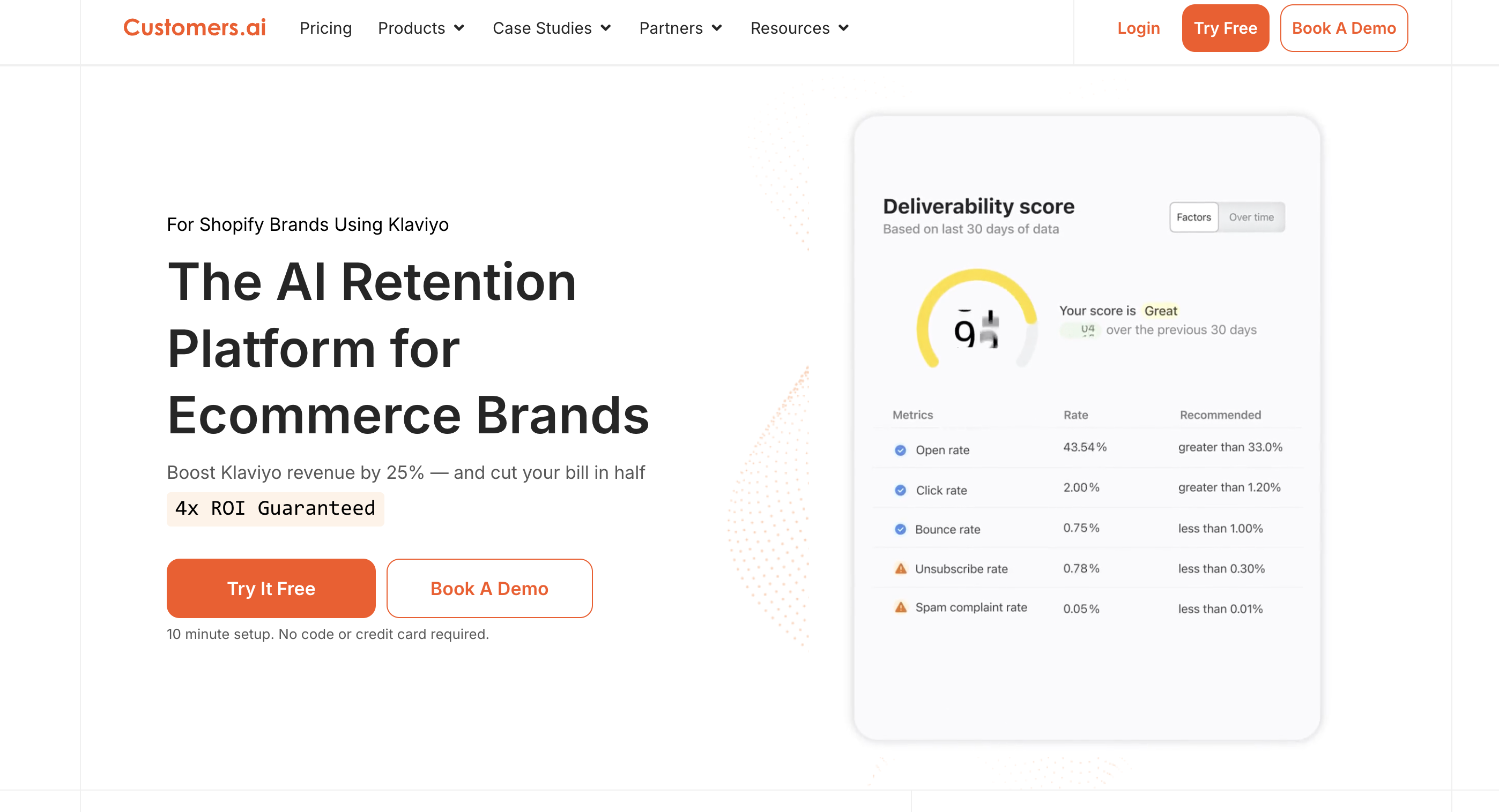 Customers.ai website homepage