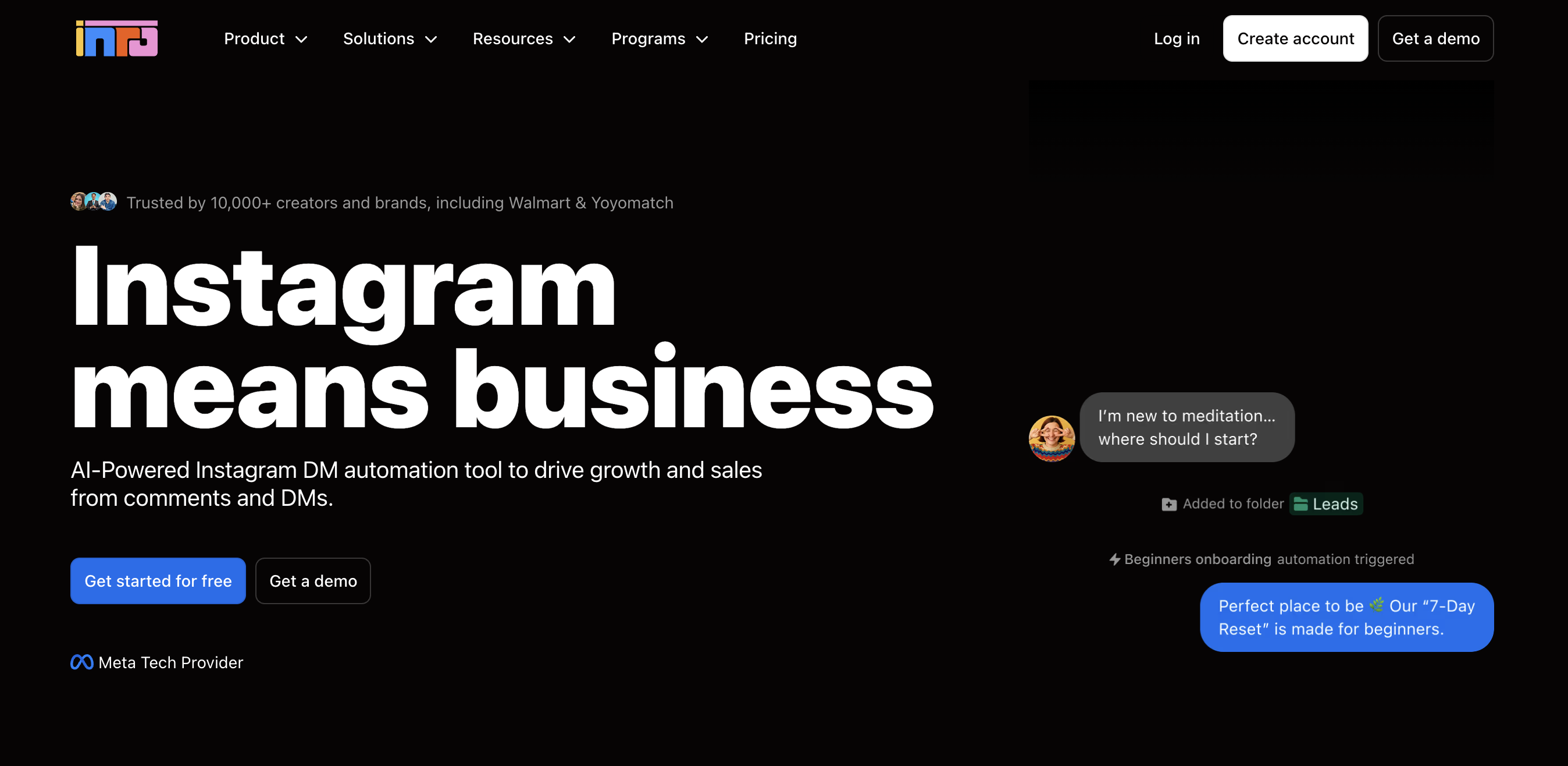Inro website homepage