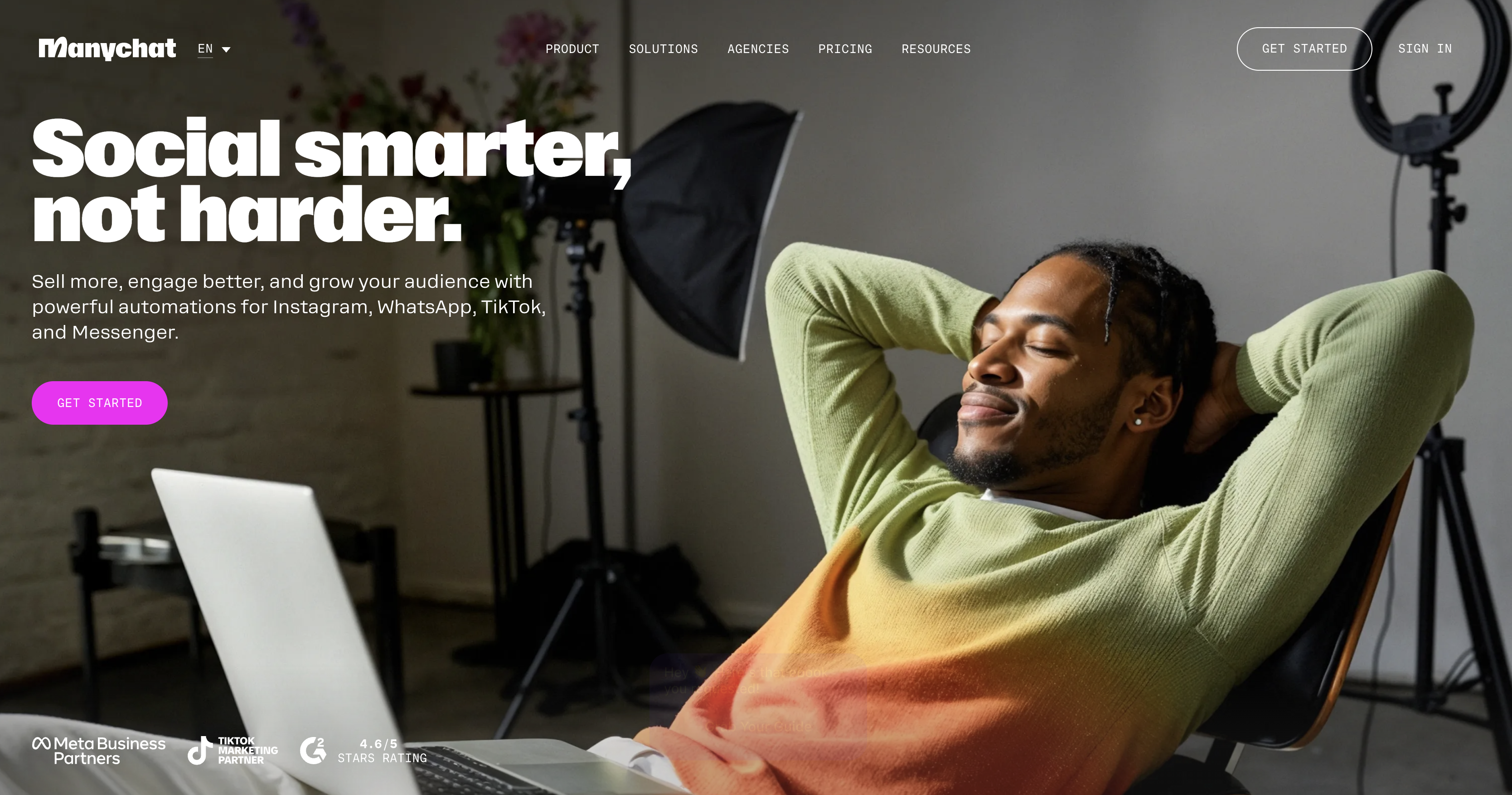 ManyChat website homepage