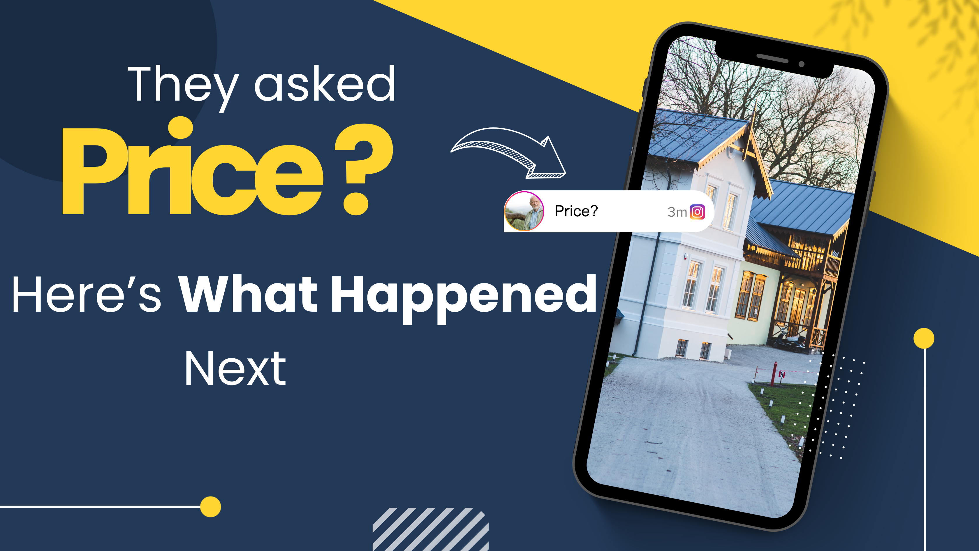 Instagram customer journey from a price question to purchase