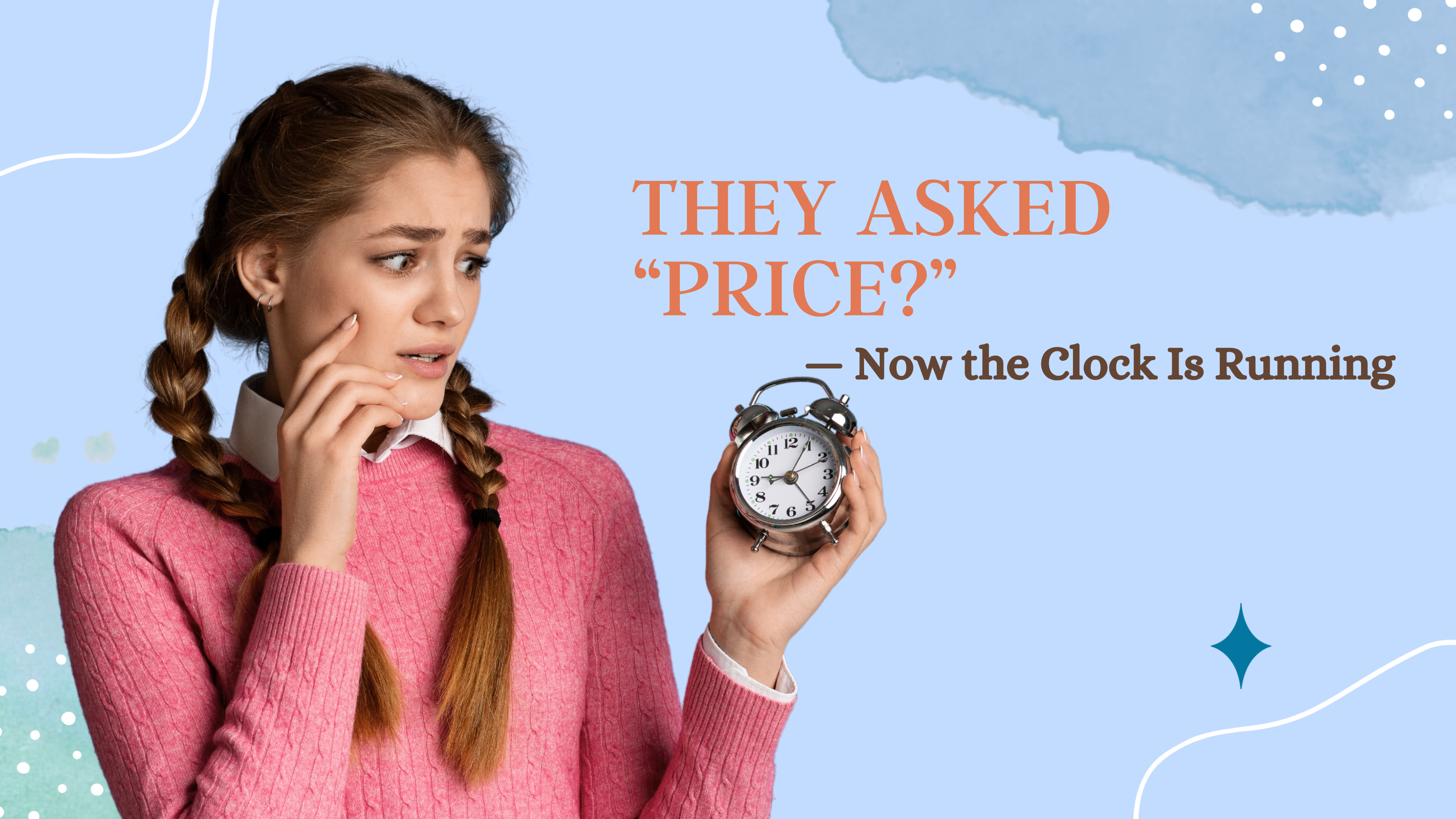 Customer checking a clock after asking an Instagram business for a product price