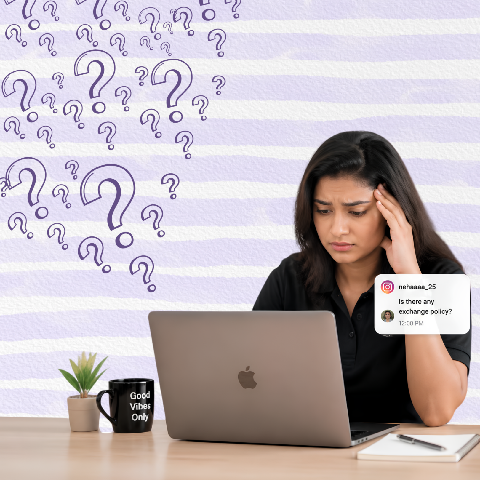 Instagram support agent reviewing a customer question that needs the right support path