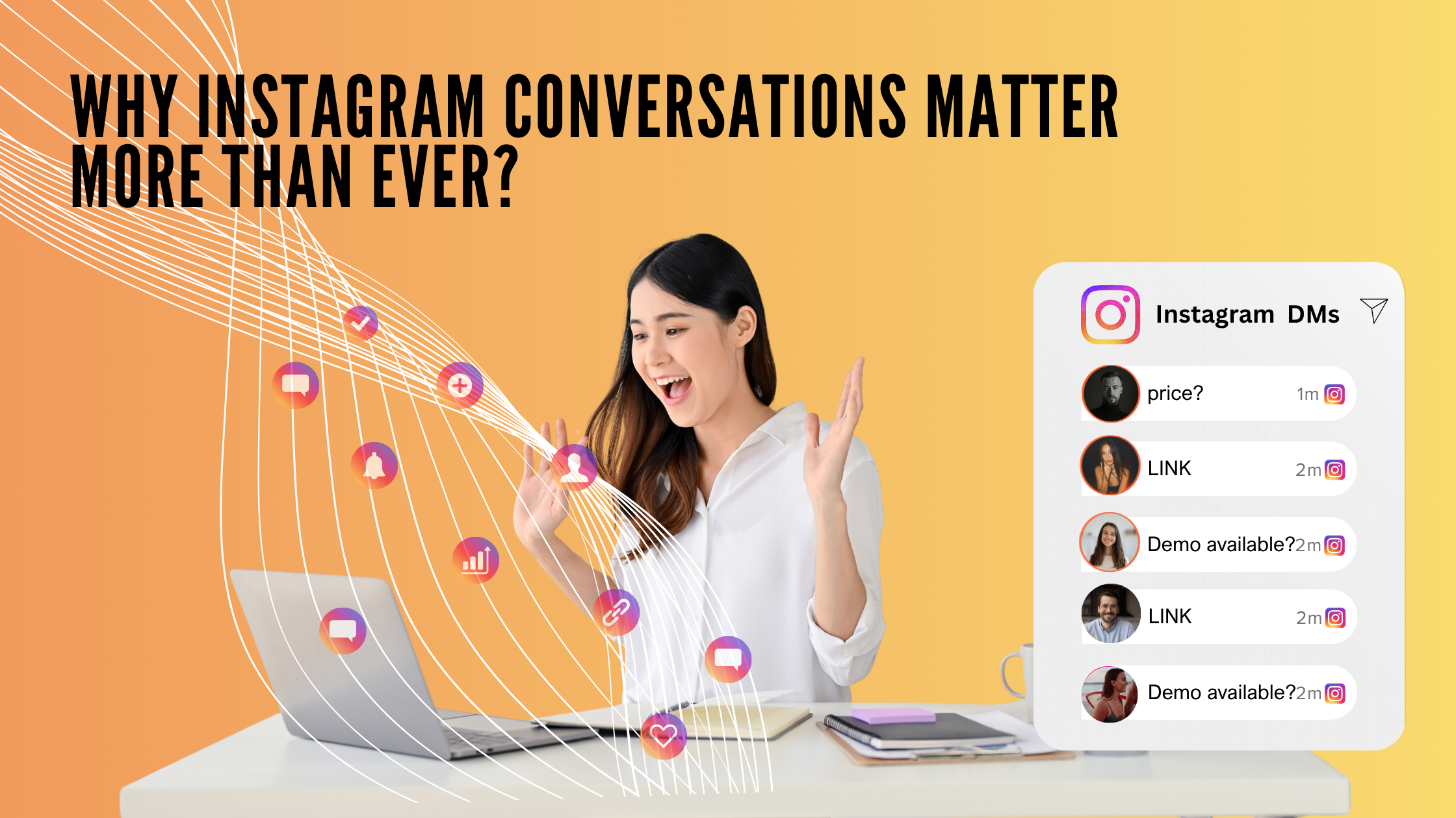Instagram creator receiving high-intent comments and direct messages from potential customers