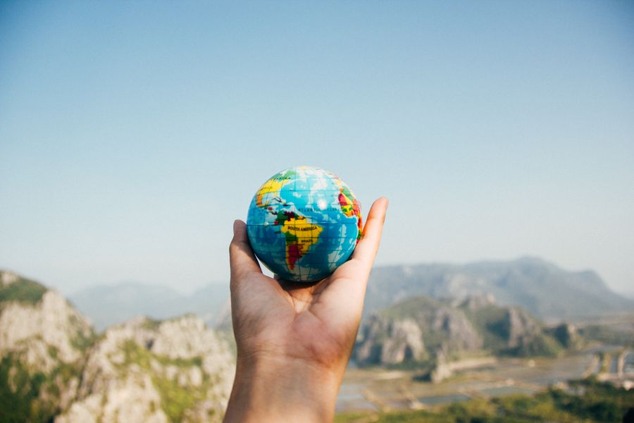 Travel creator exploring a scenic destination